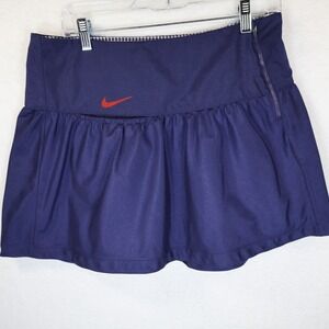 Nike Golf Sport Dri-FIT Skirt Navy Blue Ruffle Side Zip Womens Size 8